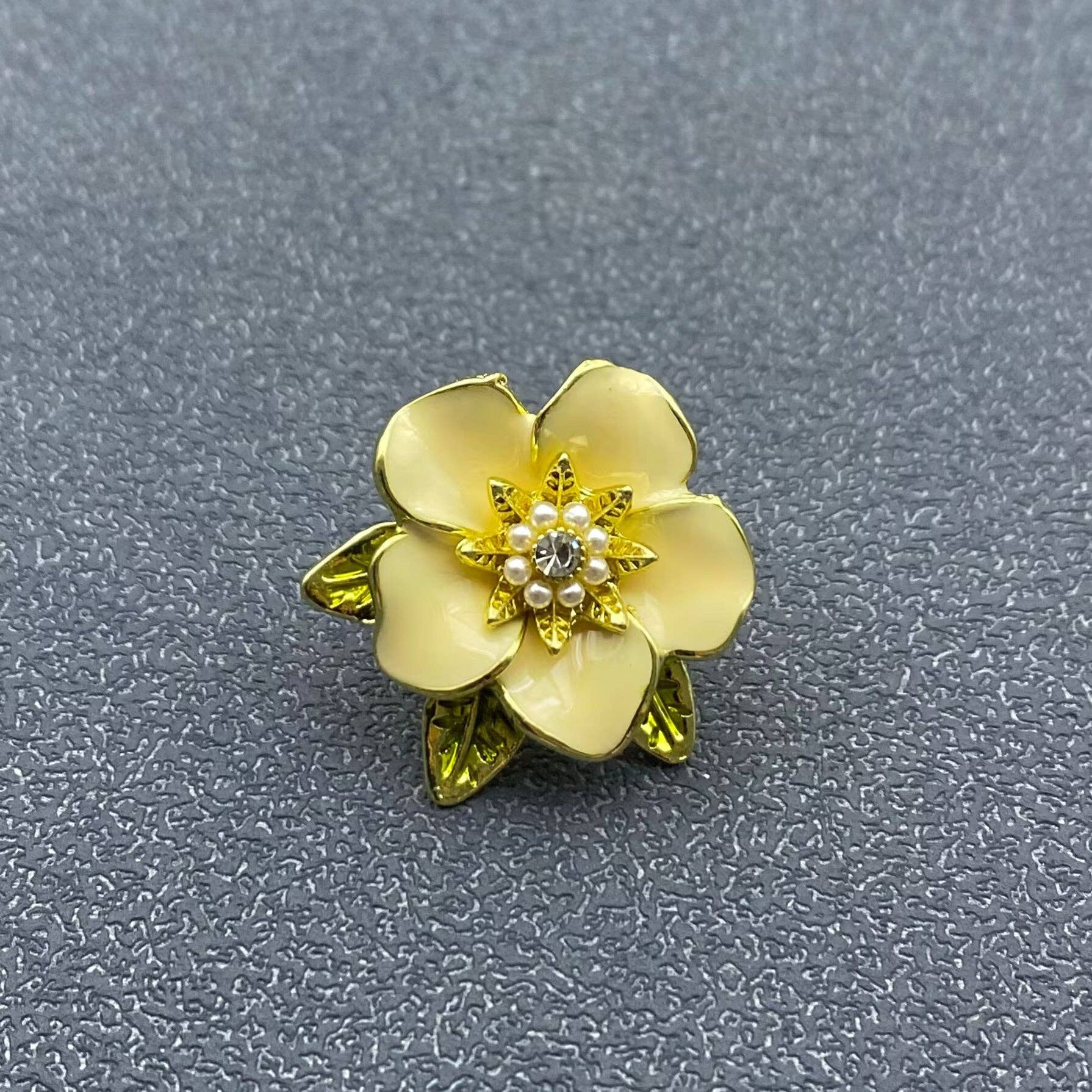 Enamel Flower Brooch