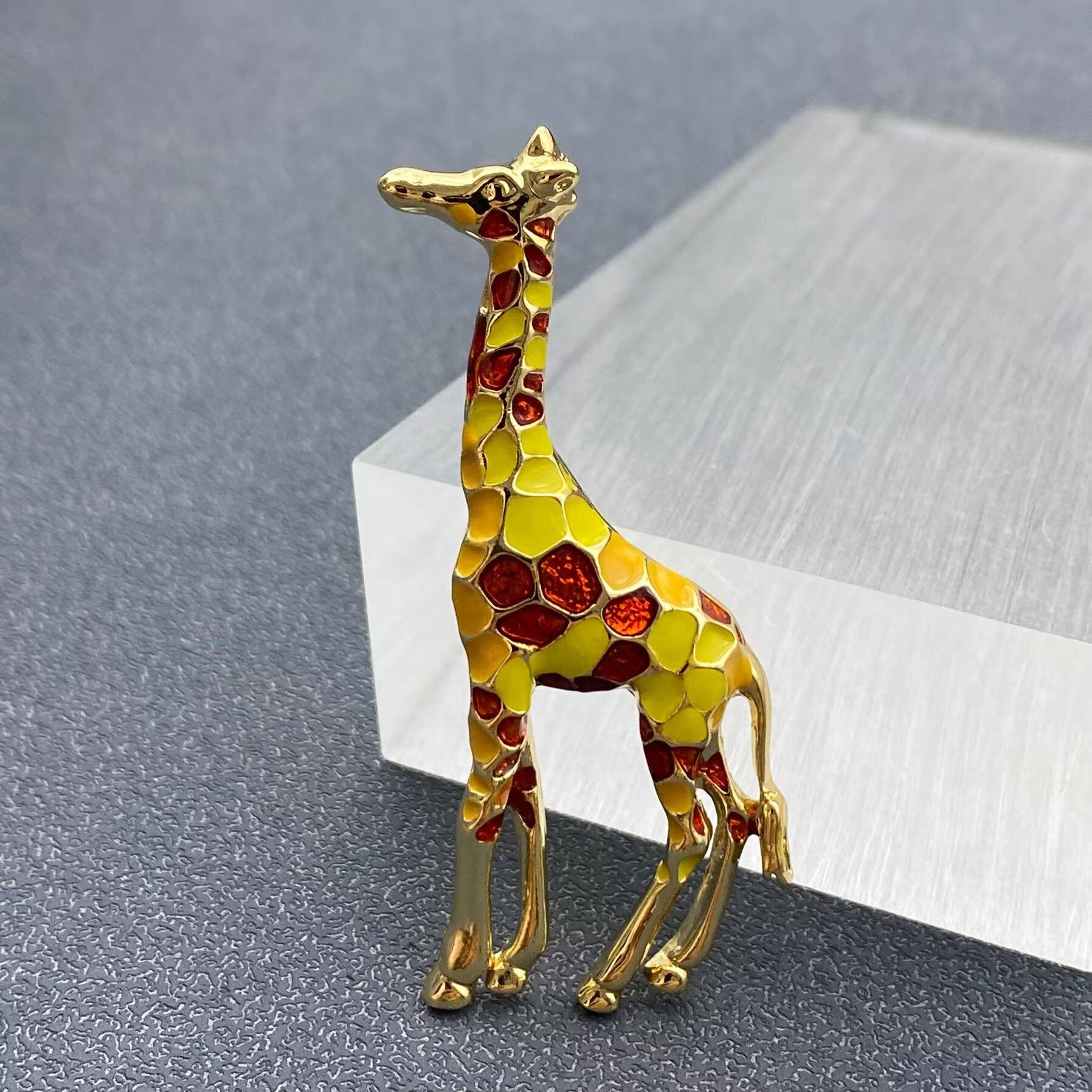 Enamel Giraffe Brooch