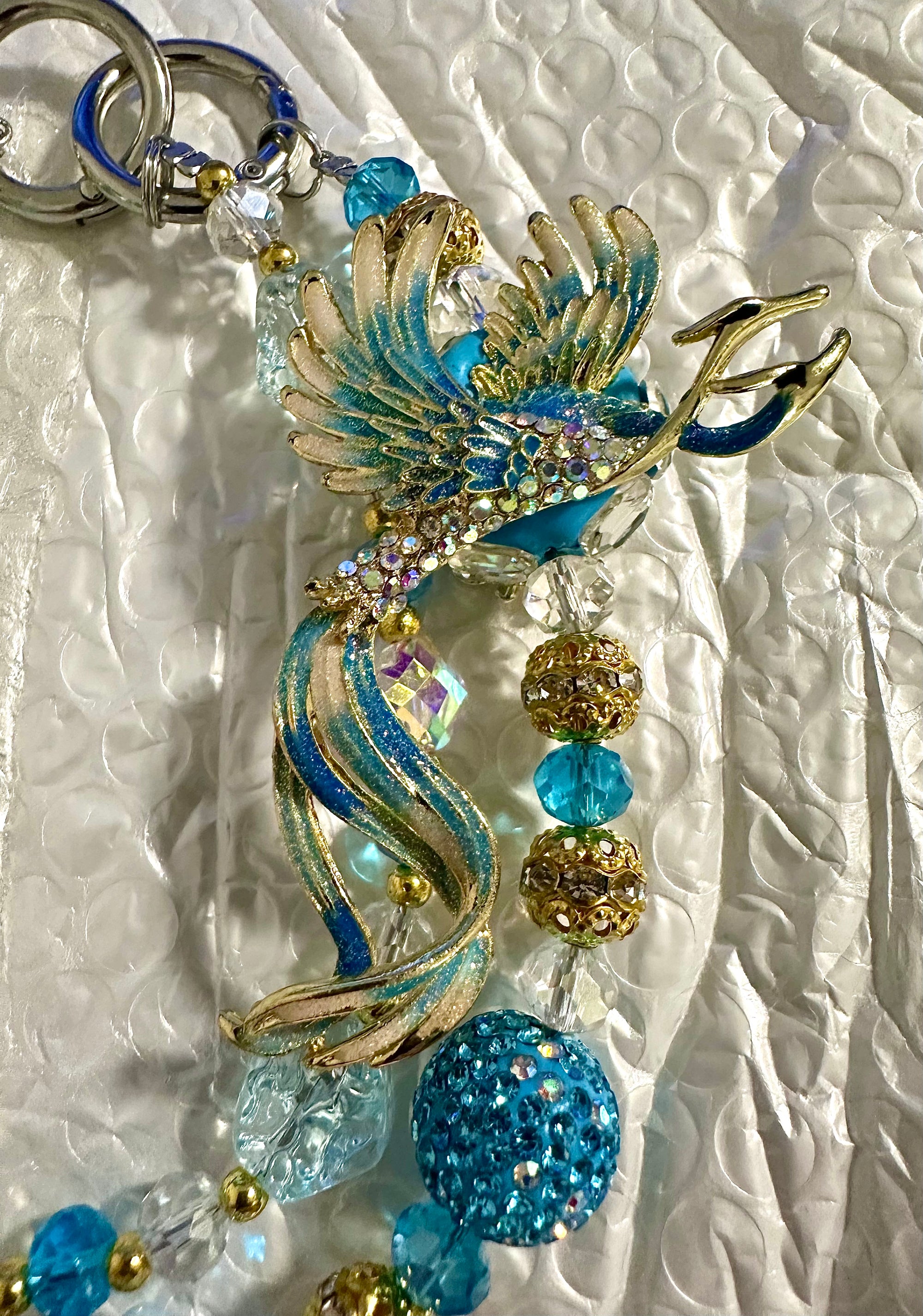 Blue Phoenix Brooch Luxury Bag Chain