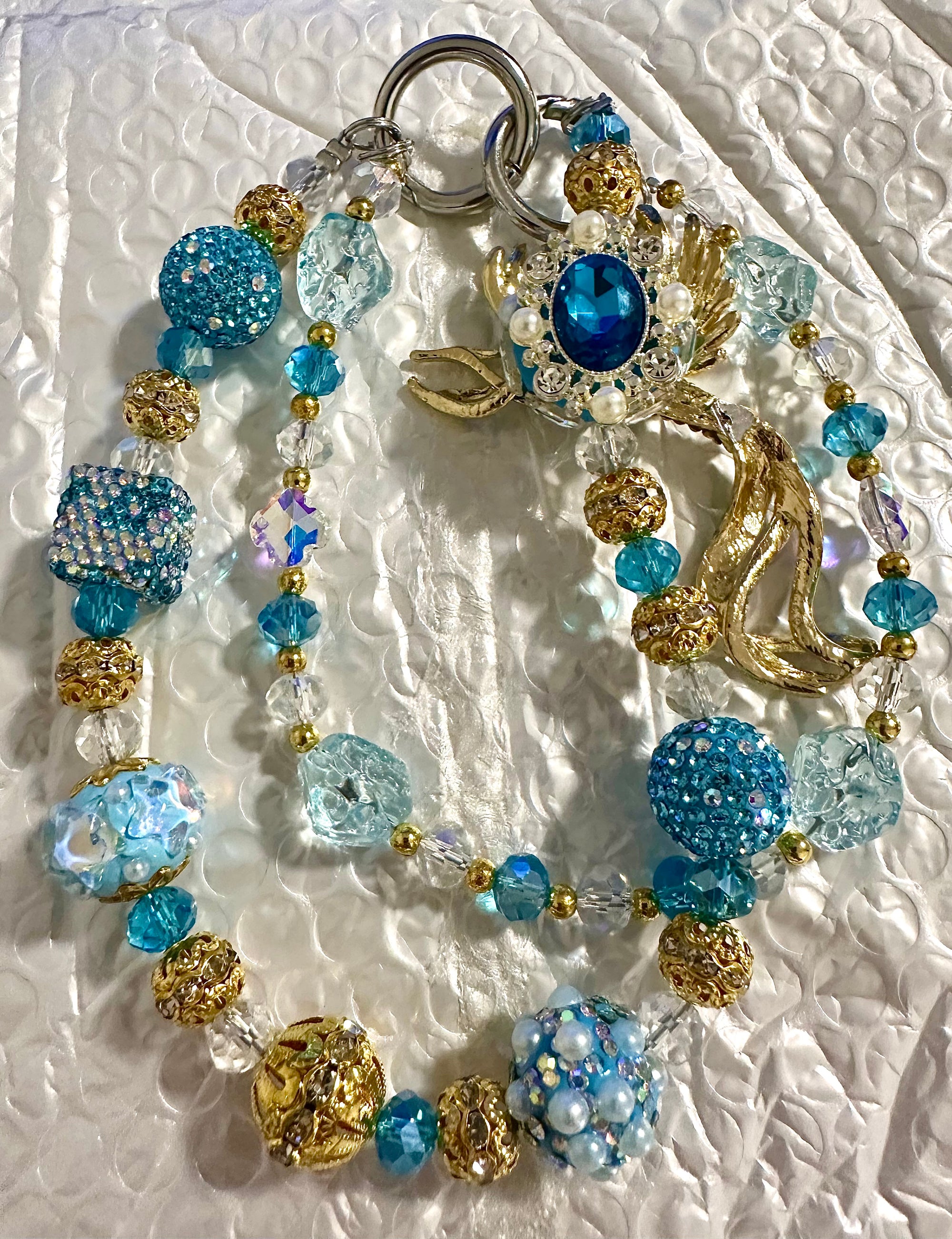 Blue Phoenix Brooch Luxury Bag Chain