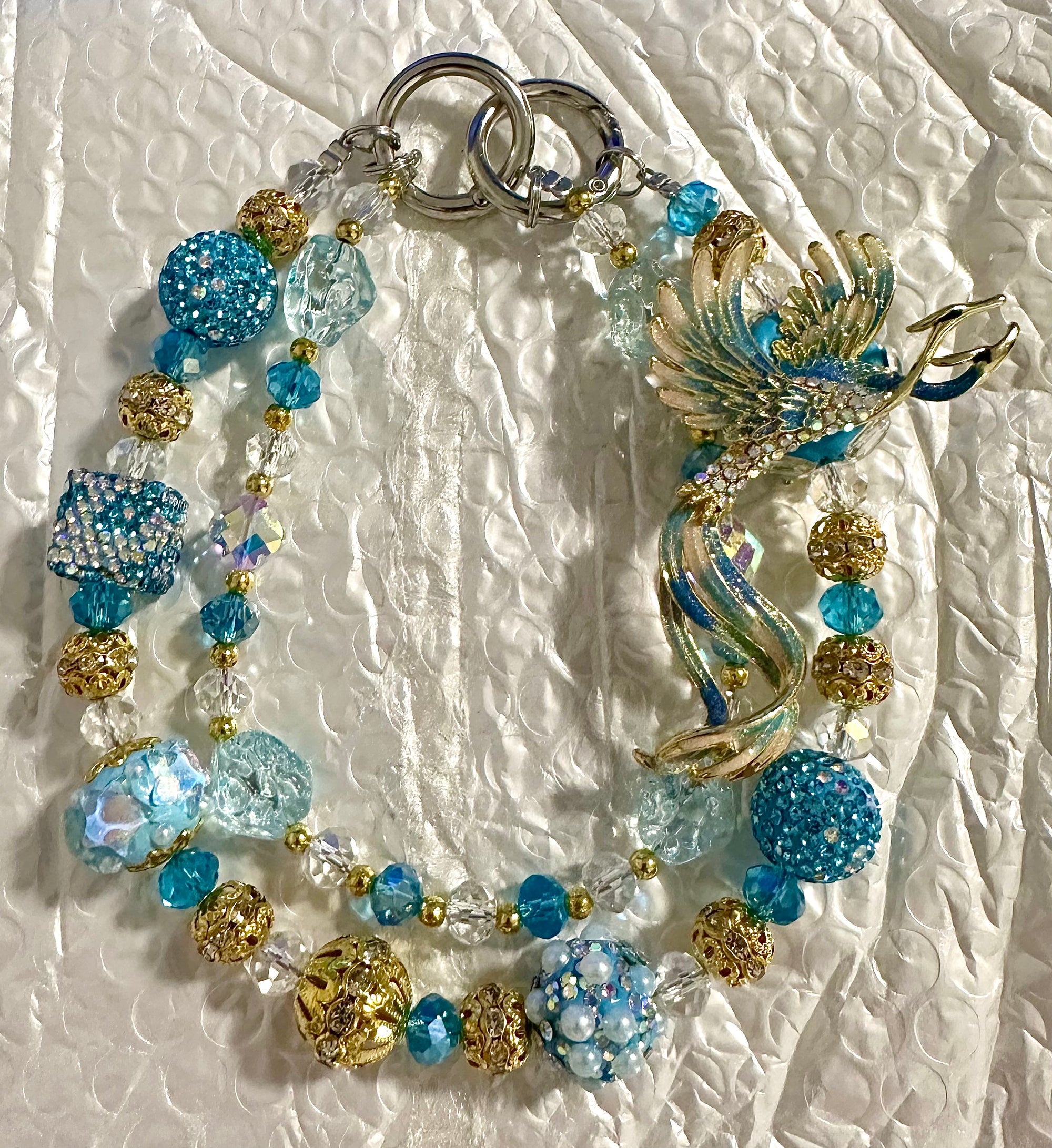 Blue Phoenix Brooch Luxury Bag Chain