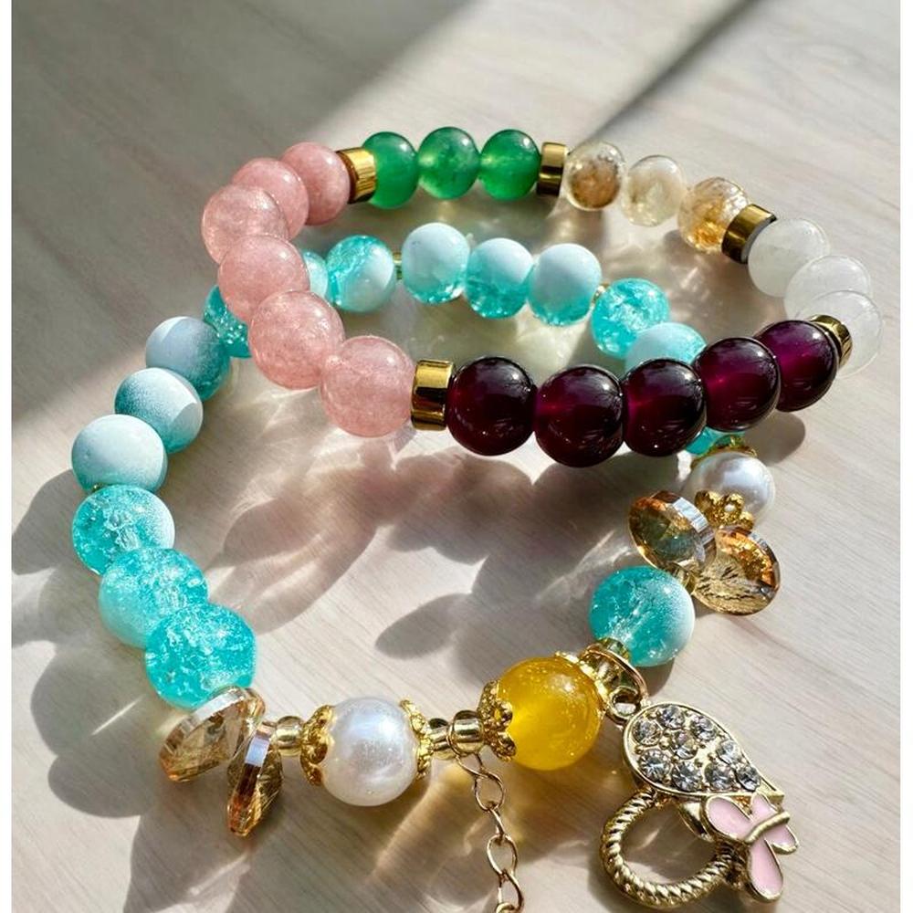 Butterfly Heart Charm Bracelet Set