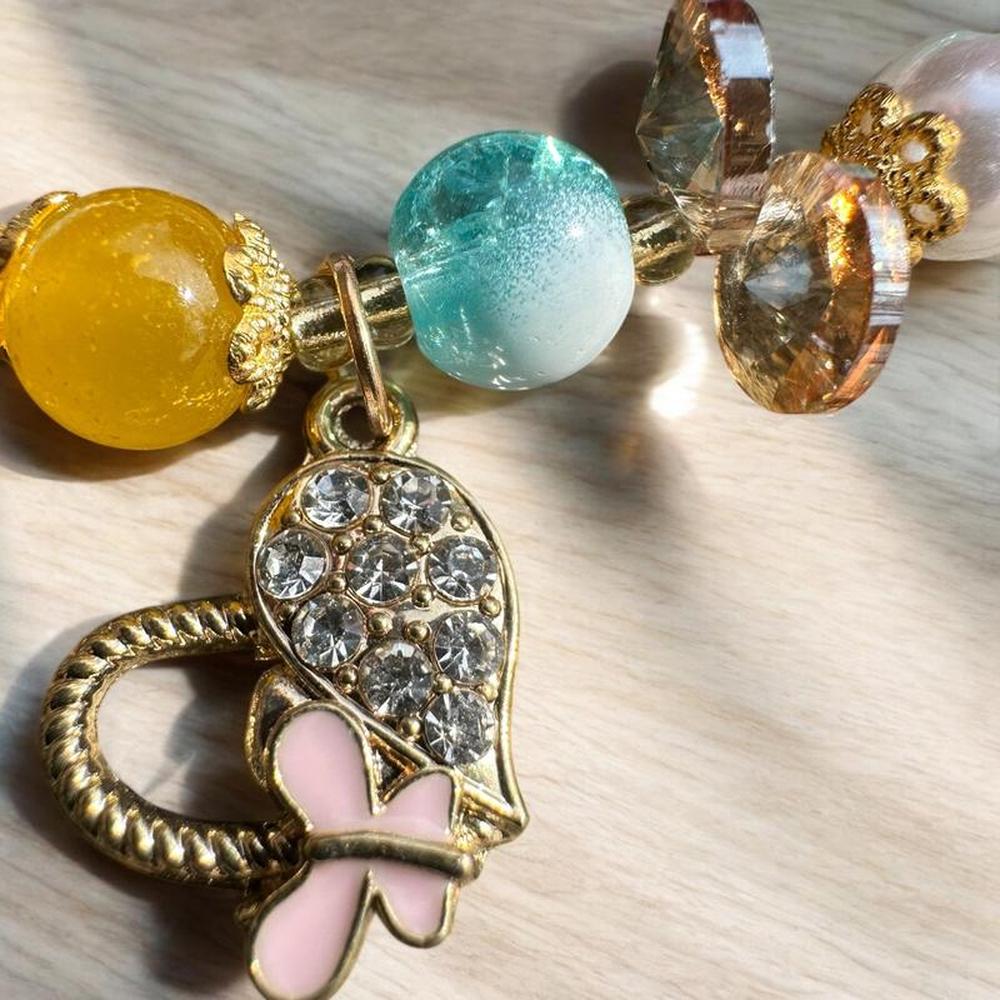 Butterfly Heart Charm Bracelet Set