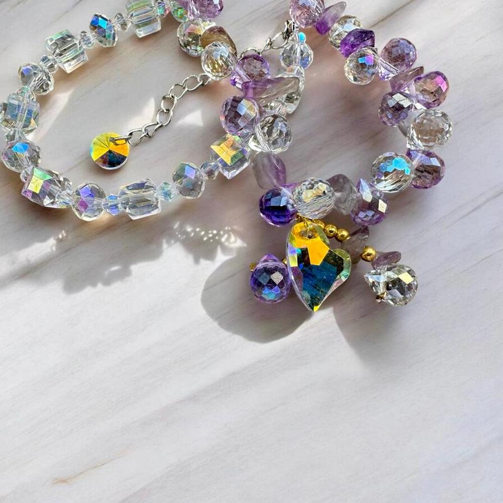 Faceted Acrylic Bracelet Set w/ Charms