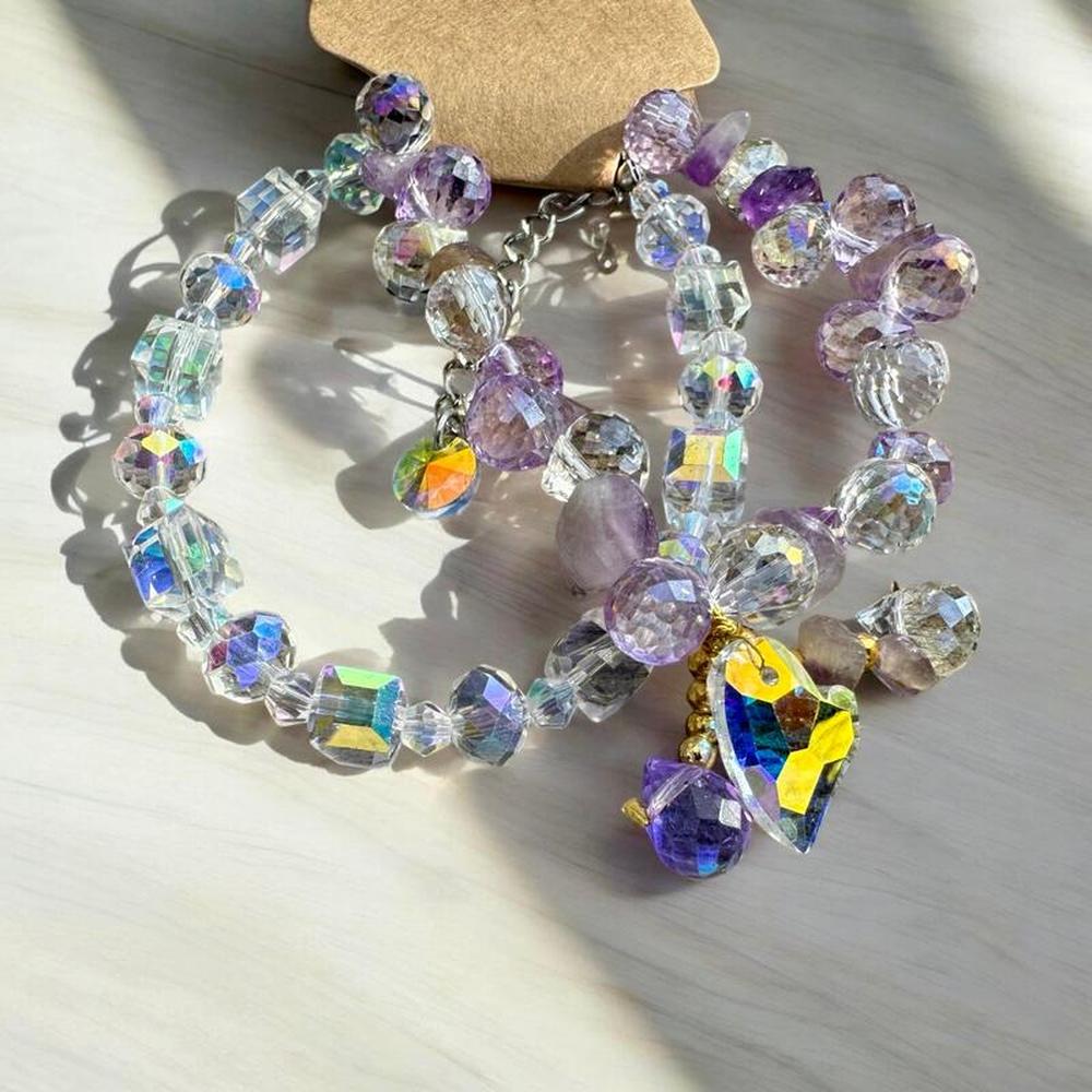 Faceted Acrylic Bracelet Set w/ Charms