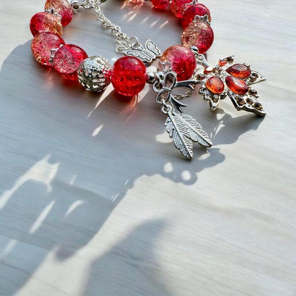 Maple Leaf & Butterfly Charms Bracelet