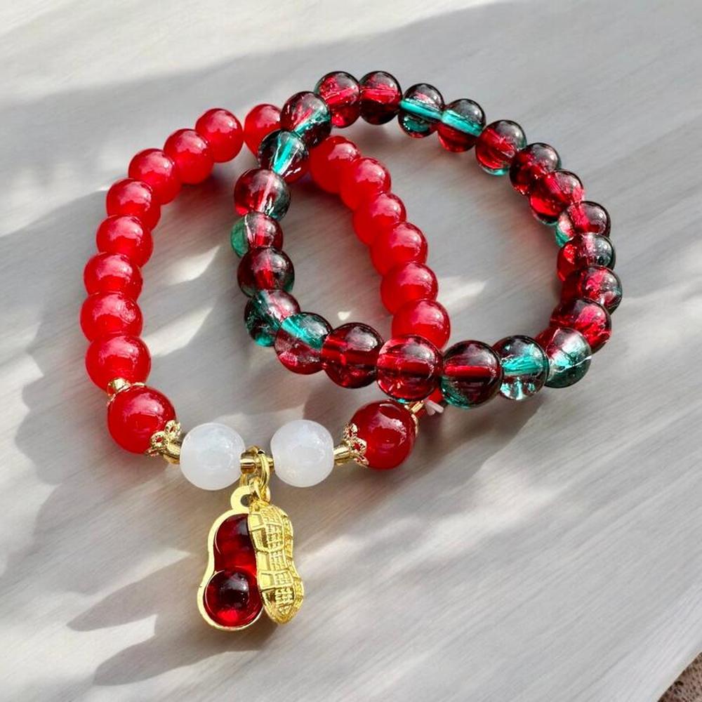 Peanut Charm 2-Piece Bracelet Set