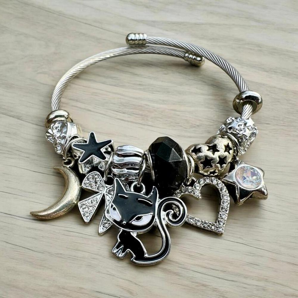 Whimsical Multi-Charm Bangle Bracelet