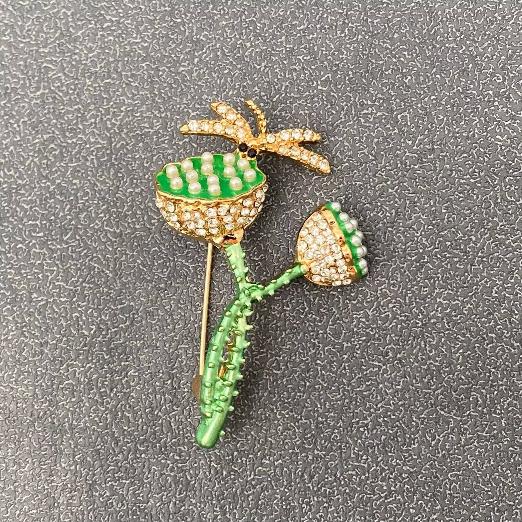 Dragonfly On The Lotus Seed Brooch