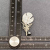 Rhinestone Feather Brooch: Silver