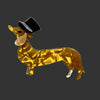 Dachshund with Topper Hat Acrylic Brooch
