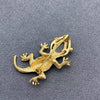 Rhinestone Black Enamel Gecko Brooch