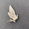 Vintage Inspired Golden Peace Dove Brooch: Silver