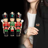 Multicolor Three Soldiers Rhinestone Brooch