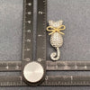Rhinestone Cat Brooch