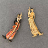 Enamel Musician Playing Cello Brooch: Brown