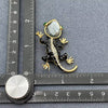 Rhinestone Black Enamel Gecko Brooch