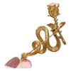Pink Rose Rhinestone Snake Brooch