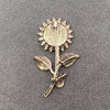 Abalone Shell Silver-Tone Sunflower Brooch