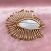 Schiaparelli-Inspired Rhinestone Inlay Big Eye Brooch