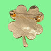 Ladybug On Four Leaf Clover Brooch