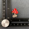 Rhinestone Red Enamel Mushroom Brooch
