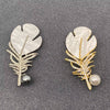 Rhinestone Feather Brooch: Silver