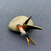 Enamel Swallow Brooch: A