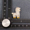 Cute Alpaca Brooch: White