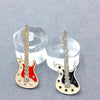 Rhinestone Enamel Rock and Roll Guitar Brooch
