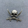 Silver-tone Pirate Skull Brooch