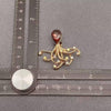 Inlaid Rhinestone & Glass Octopus Brooch