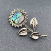 Abalone Shell Silver-Tone Sunflower Brooch