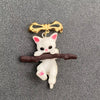 Cat Climbing Branch Resin Brooch