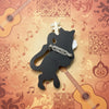 Musical Playing Cat Acrylic Brooch