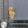 Rhinestone Owl Brooch: Blue