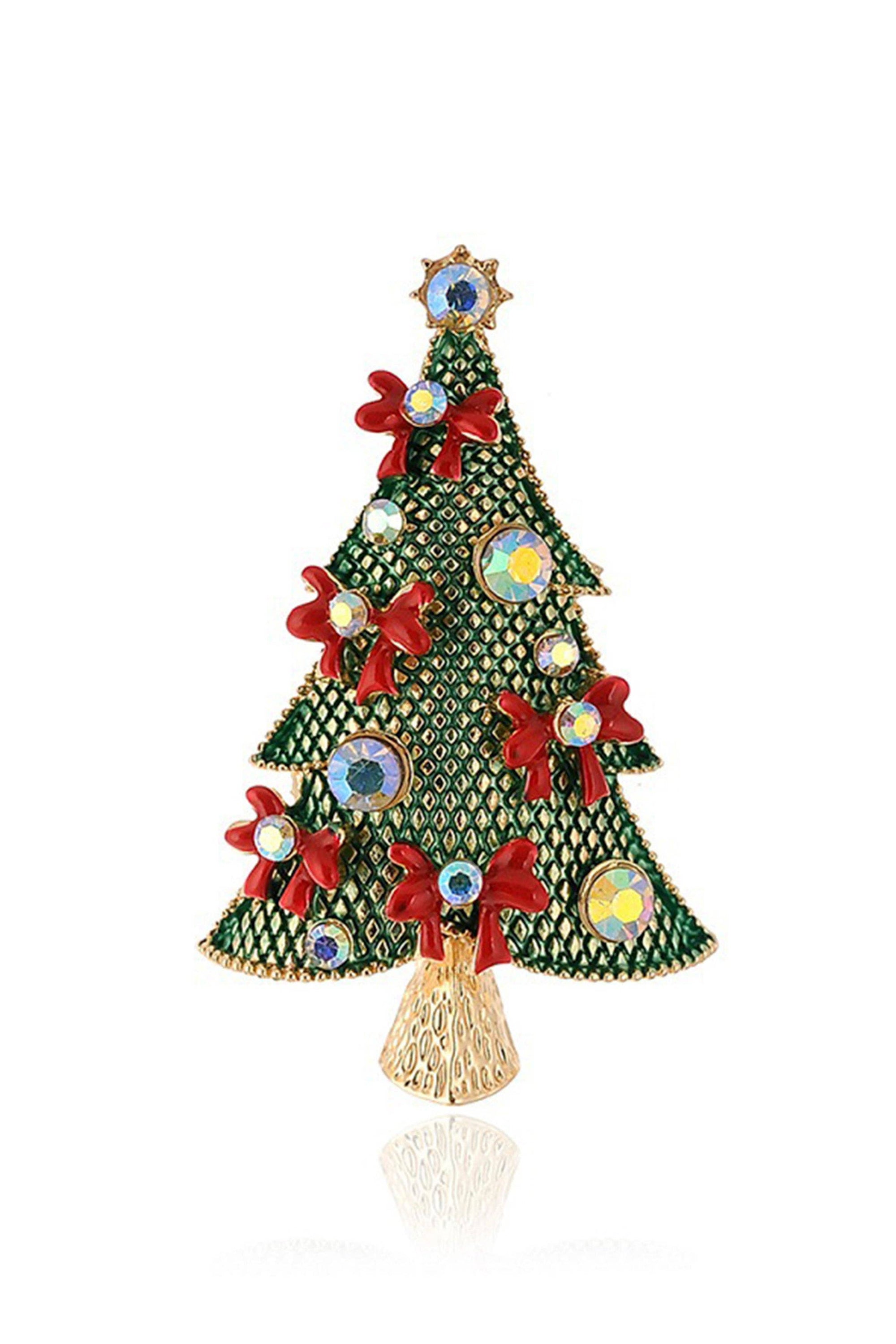 Golden Christmas Tree Brooch