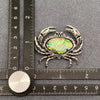 Abalone Shell Silver Tone Crab Brooch