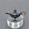 Vintage Aladdin Lamp Brooch: Blue