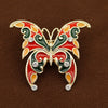 Vitreous Enamel Art Nouveau-Style Butterfly Brooch