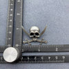 Silver-tone Pirate Skull Brooch