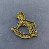 Aged Brass Rocking Horse Brooch