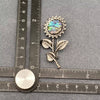 Abalone Shell Silver-Tone Sunflower Brooch