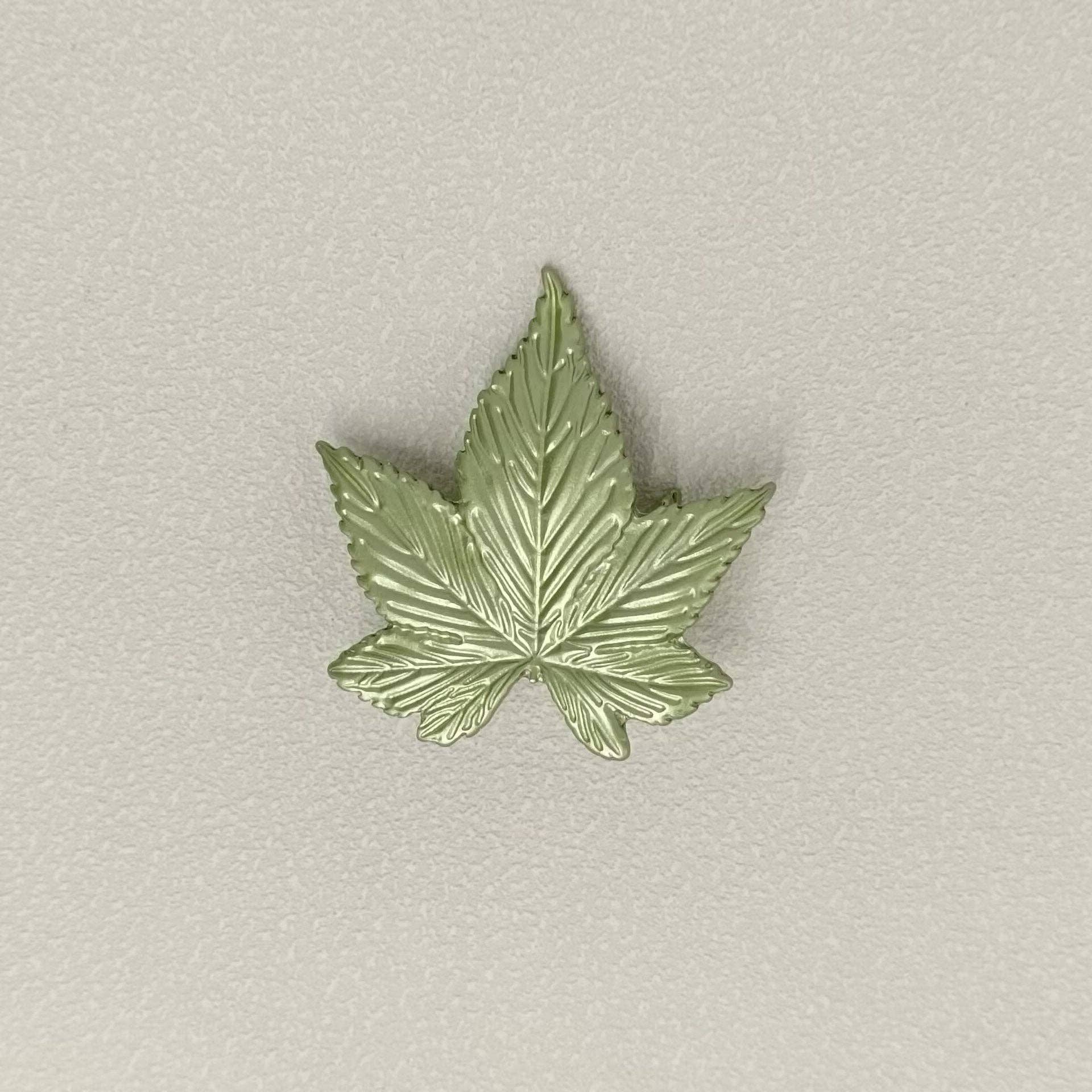 Vintage Inspired Baked Enamel Leaf Brooch