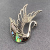 Abalone Shell Silver-Tone Swan Brooch