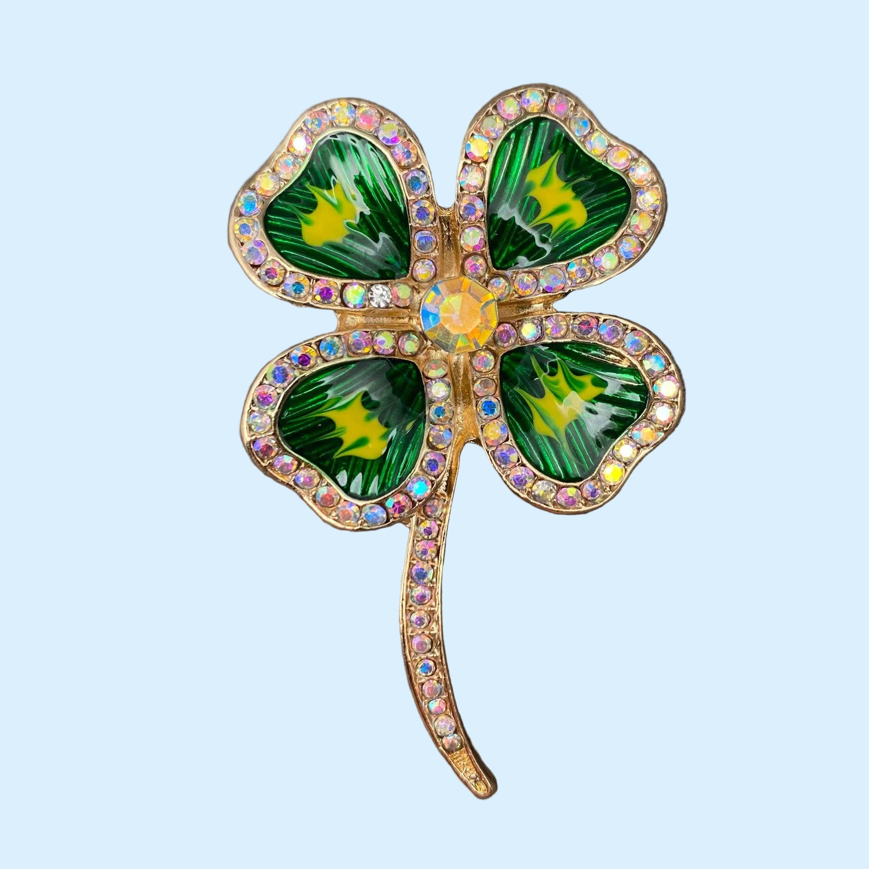 Designer-Inspired Four-leaf Clover Brooch