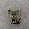 Enamel Black & White Cat Brooch: Black