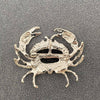 Abalone Shell Silver Tone Crab Brooch