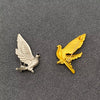 Vintage Inspired Golden Peace Dove Brooch: Silver