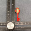 Red Enamel Crown Key Brooch